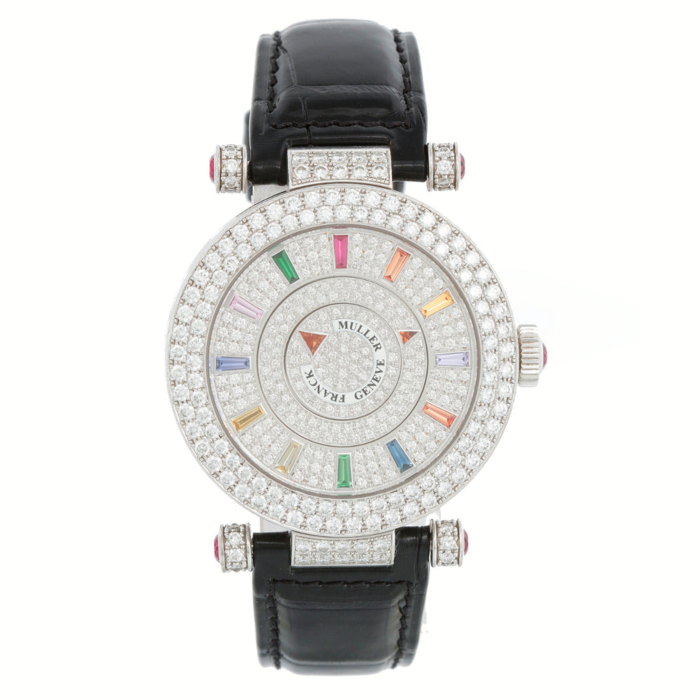 Franck Muller Double Mystery 18K White Gold Diamond Watch DRM D 2R CD