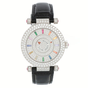 Franck Muller Double Mystery 18K White Gold Diamond Watch DRM D 2R CD