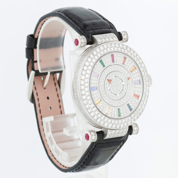 Franck Muller Double Mystery 18K White Gold Diamond Watch DRM D 2R CD