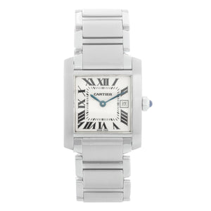 Cartier Tank Francaise Midsize Stainless Steel Watch W51011Q3 2465