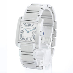 Cartier Tank Francaise Midsize Stainless Steel Watch W51011Q3 2465