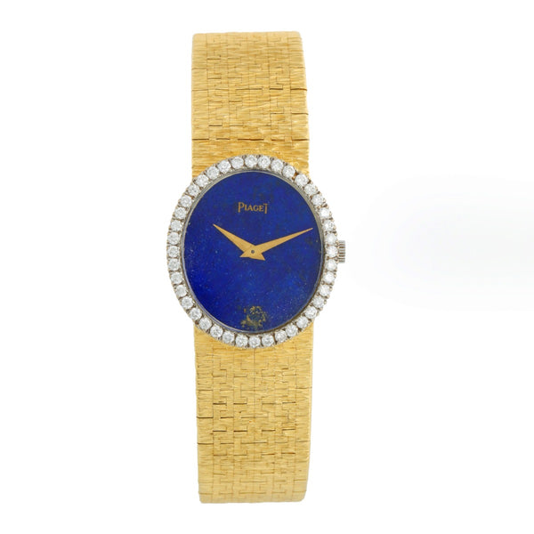 Piaget Ladies 18k Yellow Gold Dress Watch Lapis Dial