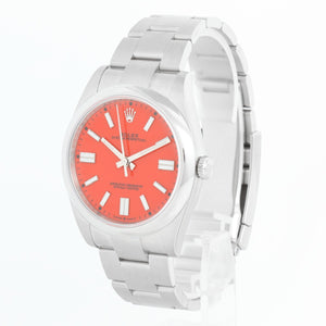 Rolex Oyster Perpetual Men's 41mm Coral Red Stainless Steel 124300