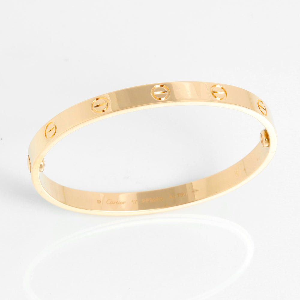 Cartier Love Bracelet 18k Yellow Gold Size 17 with Screwdriver