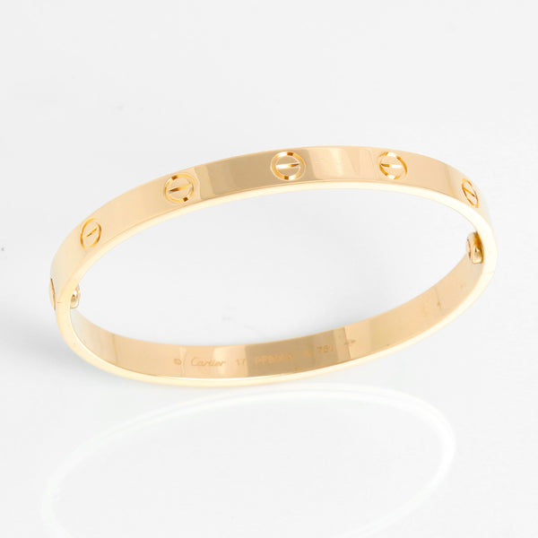 Cartier Love Bracelet 18k Yellow Gold Size 17 with Screwdriver