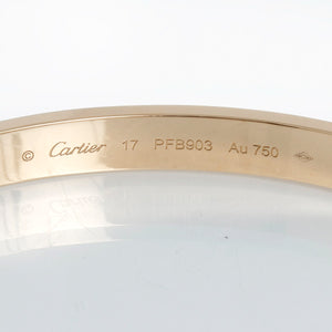 Cartier Love Bracelet 18k Yellow Gold Size 17 with Screwdriver