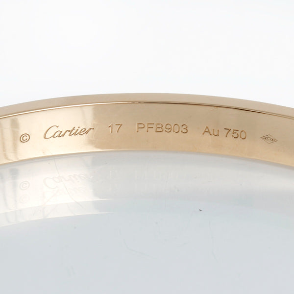 Cartier Love Bracelet 18k Yellow Gold Size 17 with Screwdriver