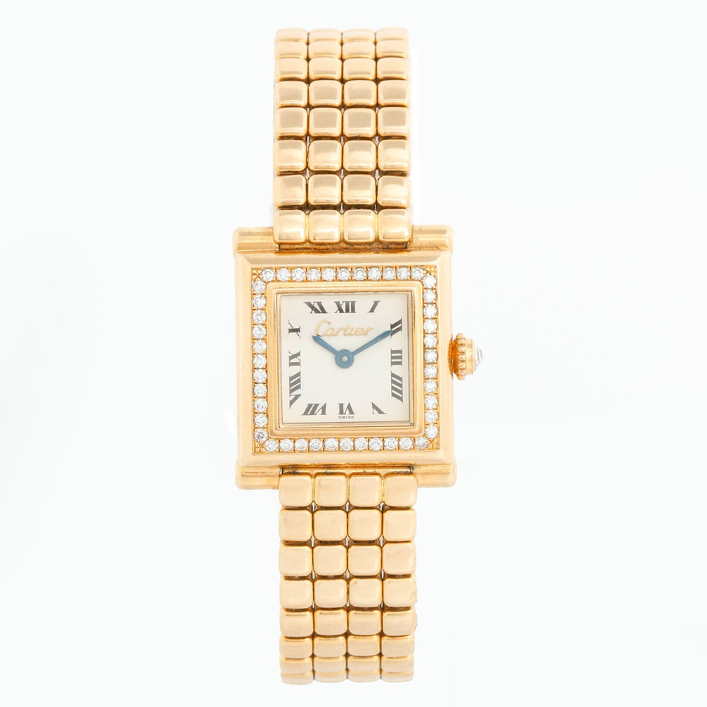 Cartier Paris Gold and Diamond 'Trocadero' Ladies Watch