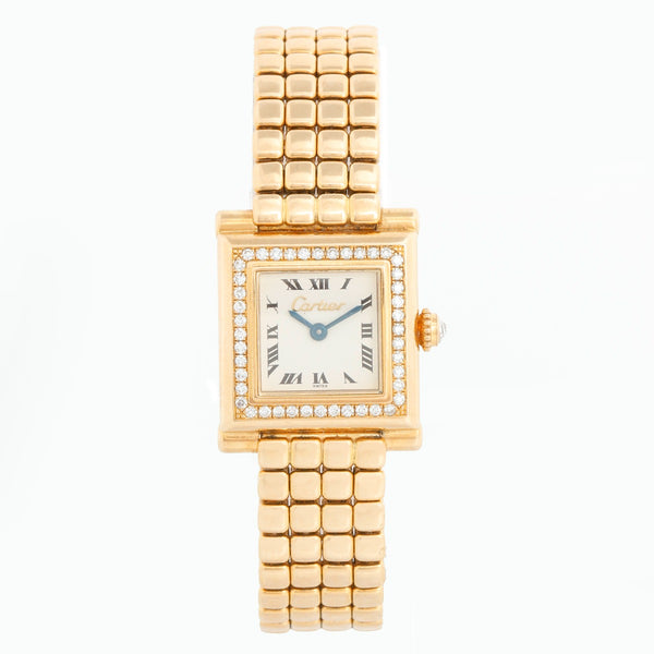 Cartier Paris Gold and Diamond 'Trocadero' Ladies Watch