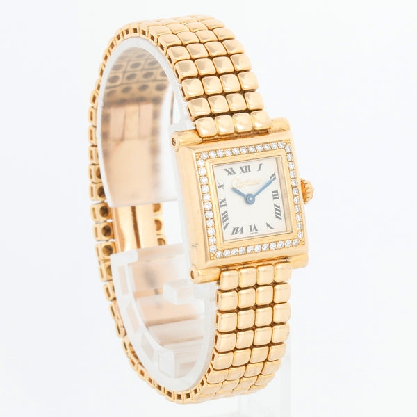 Cartier Paris Gold and Diamond 'Trocadero' Ladies Watch