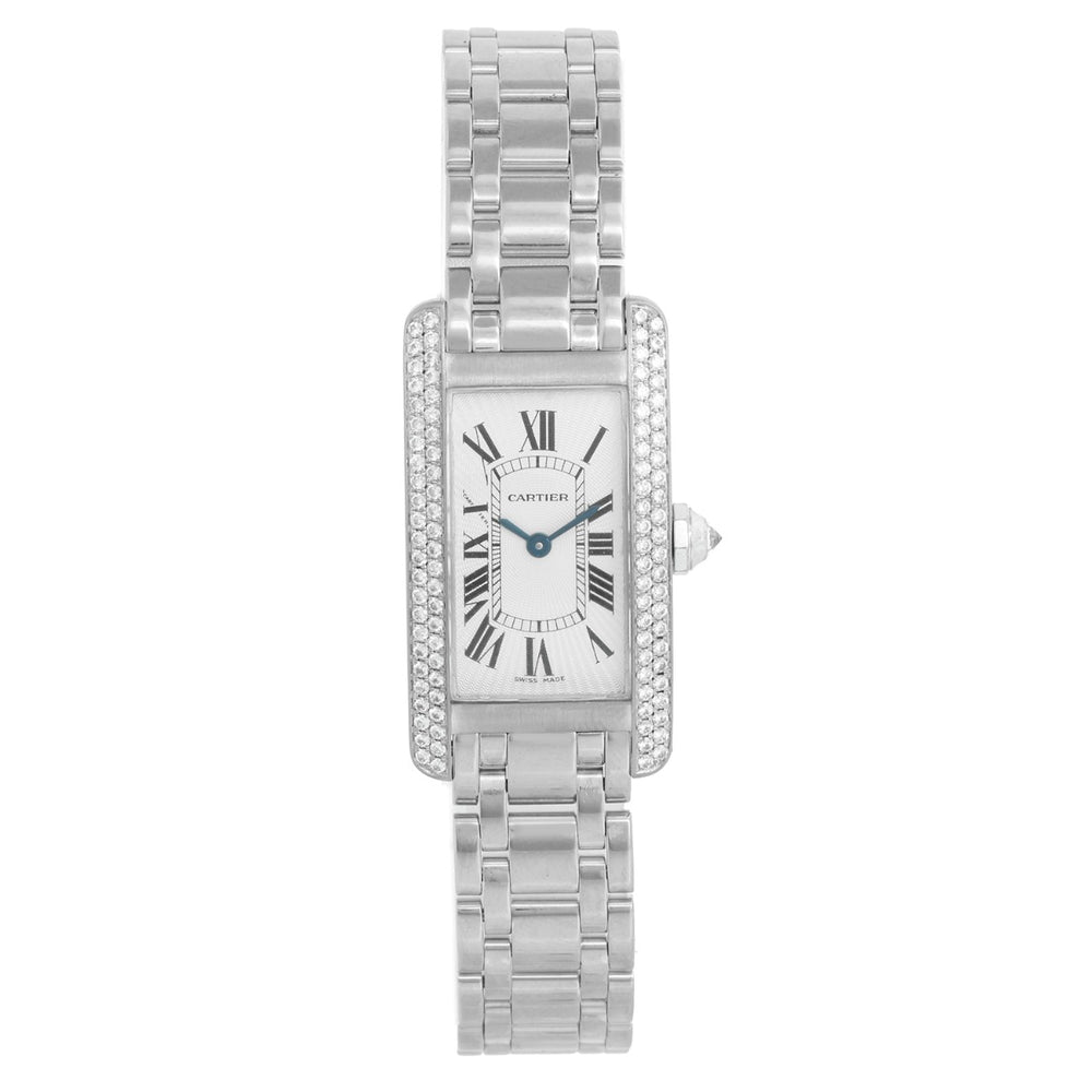 Cartier Tank Americaine 18K White Gold Diamond Watch  W26019L1 1713