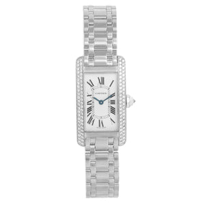 Cartier Tank Americaine 18K White Gold Diamond Watch  W26019L1 1713