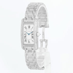 Cartier Tank Americaine 18K White Gold Diamond Watch  W26019L1 1713