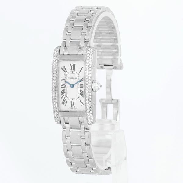 Cartier Tank Americaine 18K White Gold Diamond Watch  W26019L1 1713