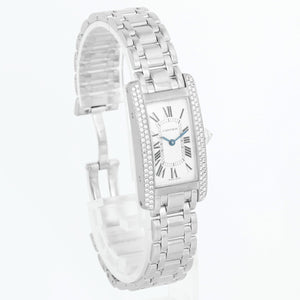 Cartier Tank Americaine 18K White Gold Diamond Watch  W26019L1 1713