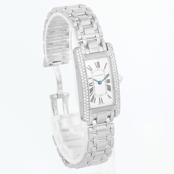 Cartier Tank Americaine 18K White Gold Diamond Watch  W26019L1 1713
