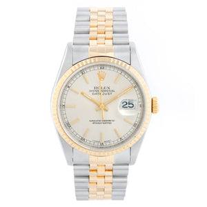 Rolex Datejust Men's 2-Tone Silver Dial Watch 16233