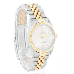 Rolex Datejust Men's 2-Tone Silver Dial Watch 16233
