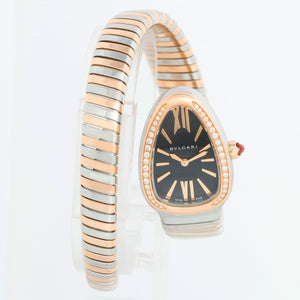 Bulgari Serpenti Tubogas Two Tone Ladies Diamond Watch Ref 102098
