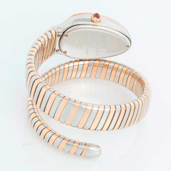 Bulgari Serpenti Tubogas Two Tone Ladies Diamond Watch Ref 102098