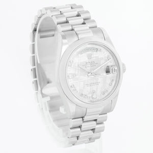 Rolex Platinum President  Day-Date Men's Watch 118206 Meteorite Dial