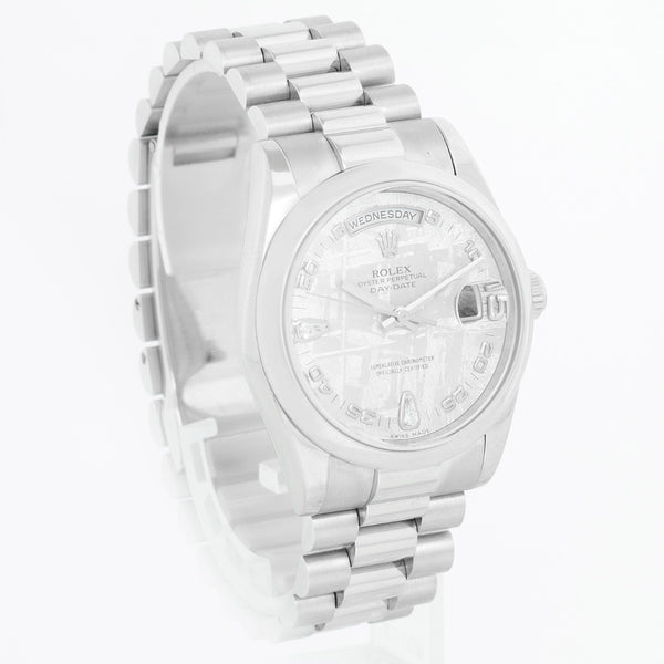 Rolex Platinum President  Day-Date Men's Watch 118206 Meteorite Dial