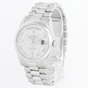 Rolex Platinum President  Day-Date Men's Watch 118206 Meteorite Dial