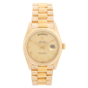 Rolex President Day-Date  Champagne Dial Bark Finish 18078