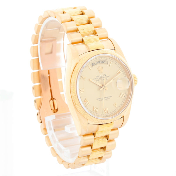 Rolex President Day-Date  Champagne Dial Bark Finish 18078