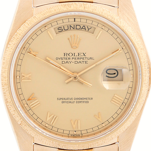 Rolex President Day-Date  Champagne Dial Bark Finish 18078