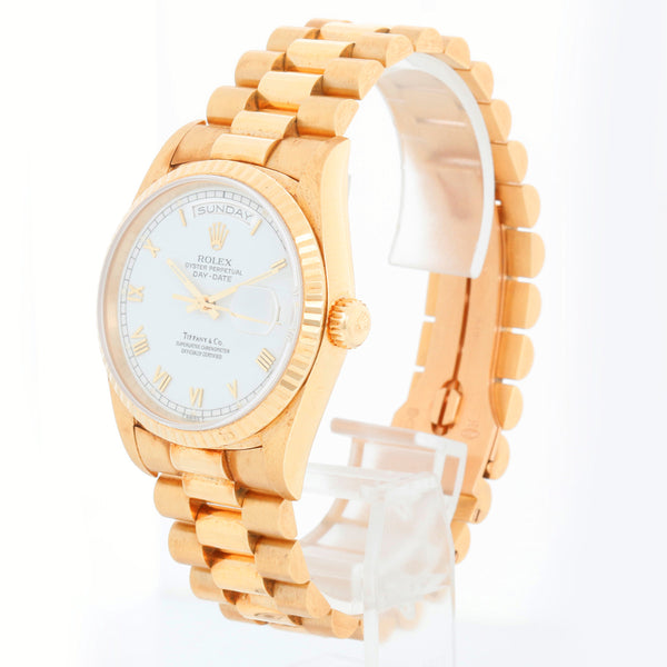 Men's  18k Gold  Rolex President Day-Date Watch 18238 Tiffany Dial