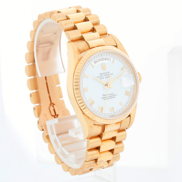 Men's  18k Gold  Rolex President Day-Date Watch 18238 Tiffany Dial