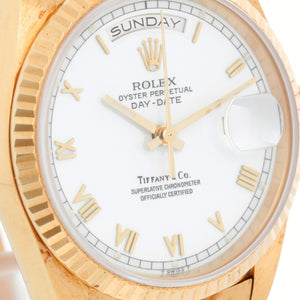 Men's  18k Gold  Rolex President Day-Date Watch 18238 Tiffany Dial
