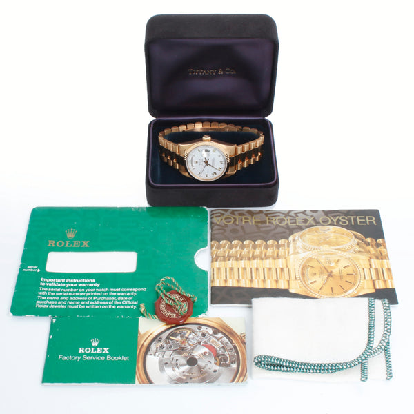 Men's  18k Gold  Rolex President Day-Date Watch 18238 Tiffany Dial