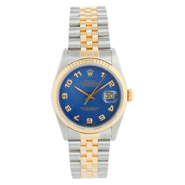 Rolex Datejust Men's 2-Tone Watch 16233 Blue Jubilee Dial