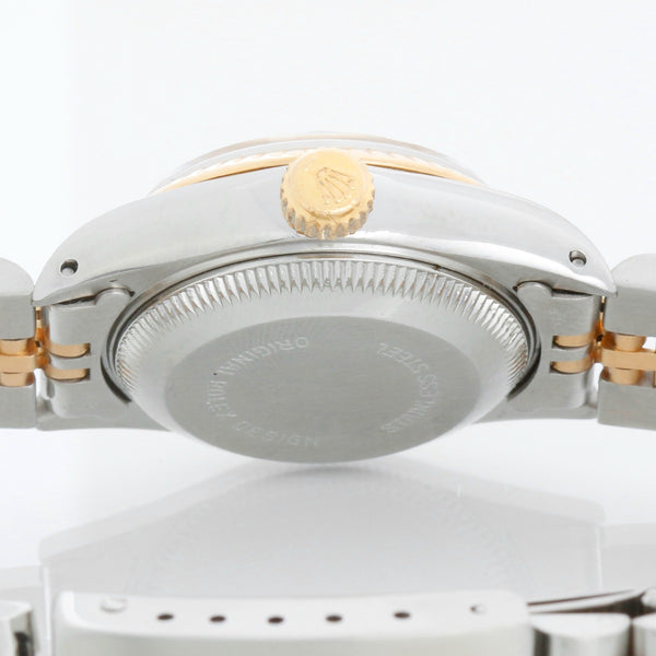 Rolex Ladies 2-Tone Datejust Watch 69173 White Roman Dial