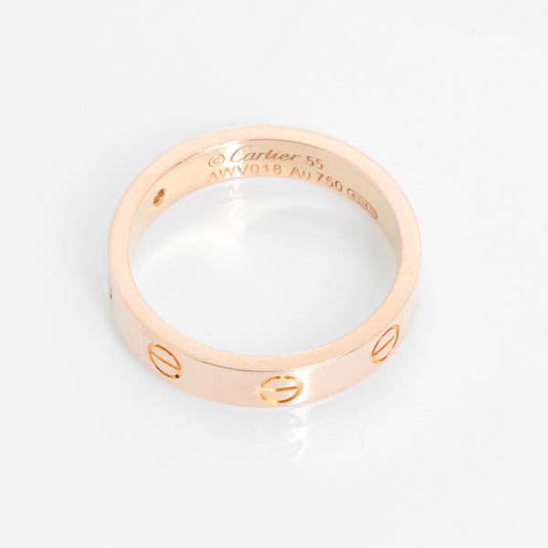 Cartier Love Small 1 Diamond Rose Gold Wedding Band Size 7 1/4