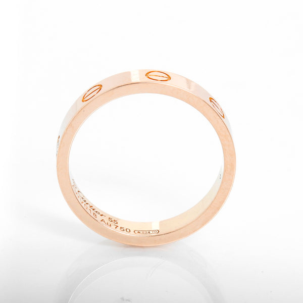 Cartier Love Small 1 Diamond Rose Gold Wedding Band Size 7 1/4
