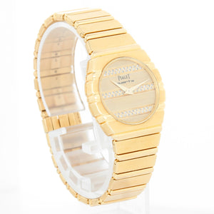 Piaget Polo 18K Yellow Gold Pave Diamond Ladies Watch  761 C701