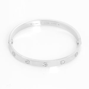 Cartier Love Bracelet 18k White Gold Size 17 with Screwdriver
