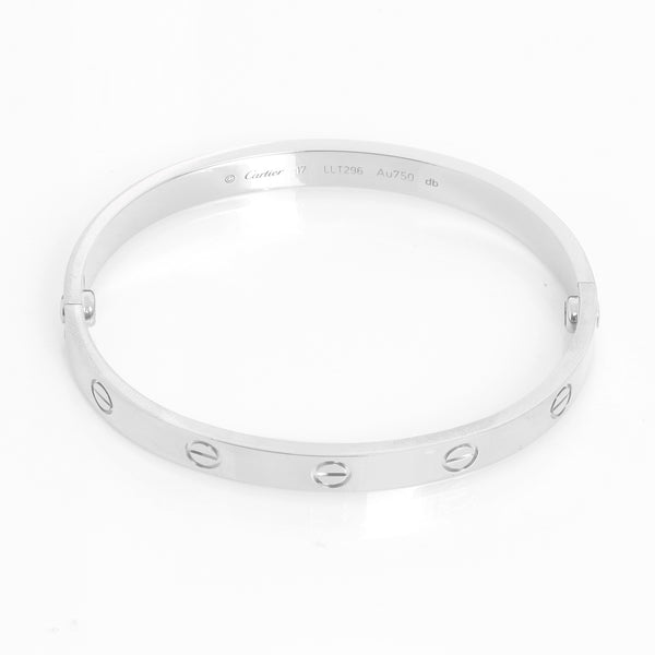 Cartier Love Bracelet 18k White Gold Size 17 with Screwdriver