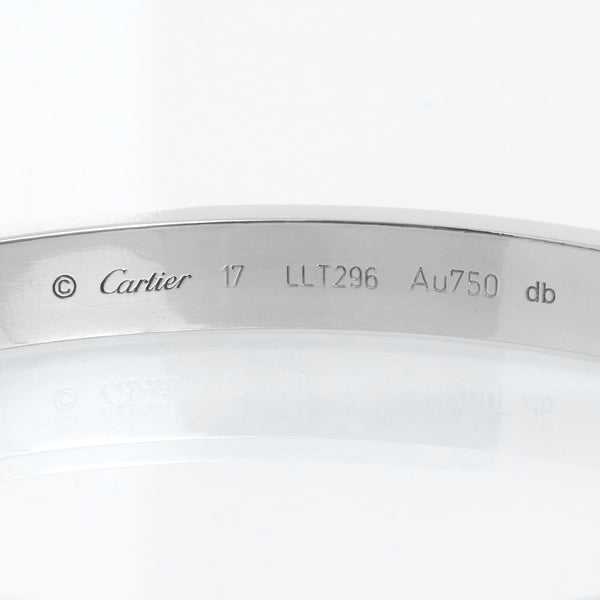 Cartier Love Bracelet 18k White Gold Size 17 with Screwdriver