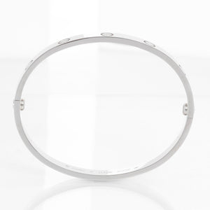 Cartier Love Bracelet 18k White Gold Size 17 with Screwdriver