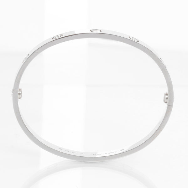 Cartier Love Bracelet 18k White Gold Size 17 with Screwdriver
