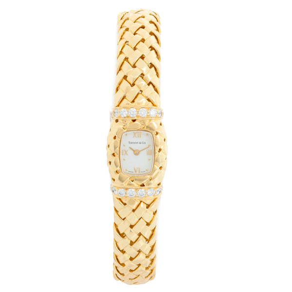 Tiffany & Co. Ladies Vannerie 18K Yellow Gold Watch 12.0504