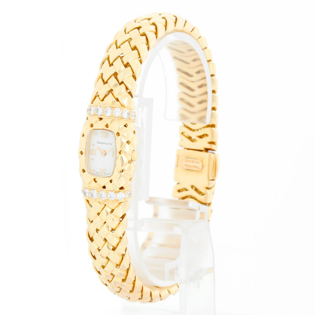 Tiffany & Co. Ladies Vannerie 18K Yellow Gold Watch 12.0504