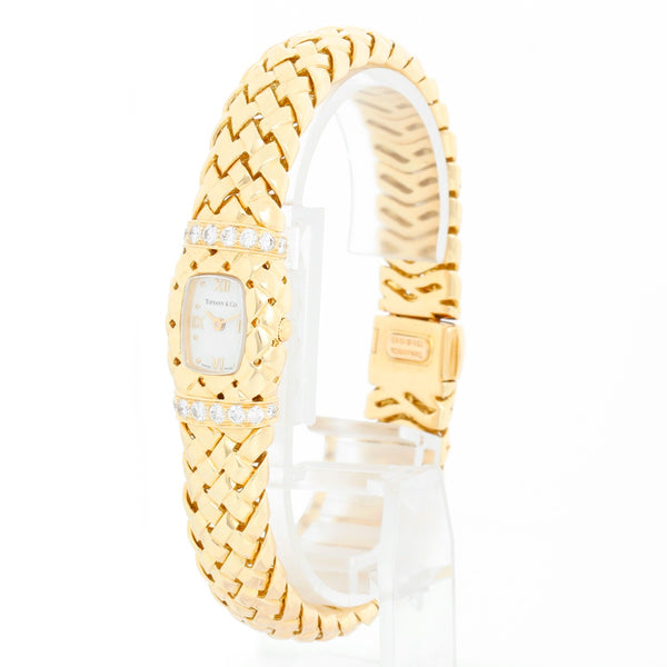 Tiffany & Co. Ladies Vannerie 18K Yellow Gold Watch 12.0504