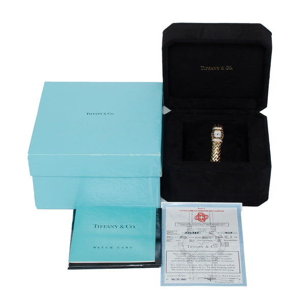 Tiffany & Co. Ladies Vannerie 18K Yellow Gold Watch 12.0504