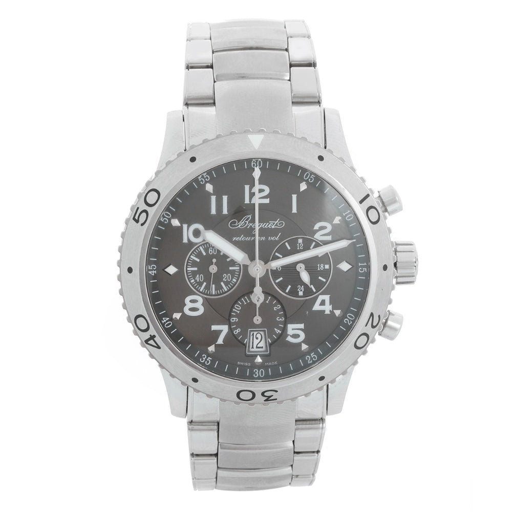Breguet Transatlantique Type XXI Flyback Chronograph Men's Steel Watch Ref. 3810 (or 3810ST/92/SZ9)