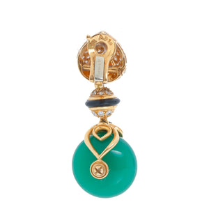 Marina B Diamond, Chrysoprase, Citrine, Black Onyx, Gold Earrings